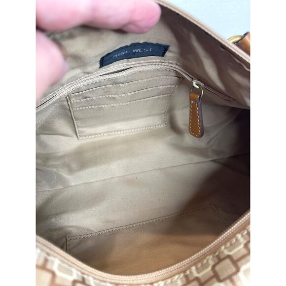 Nine West Geometric Barrel Bag Purse Cosmetic Accessory Bags Mirror 3 pc Set - Picture 12 of 16